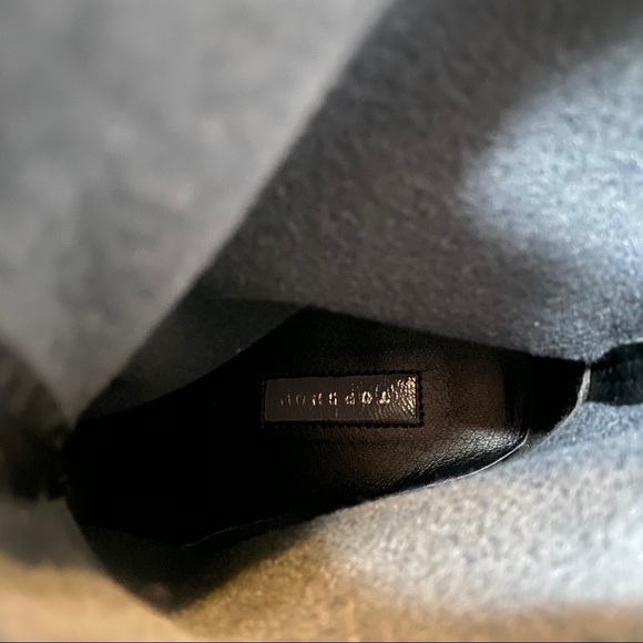 New! Topshop Brody Patent Faux Leather Gray Stretch Bootie 38 - Picture 9 of 15